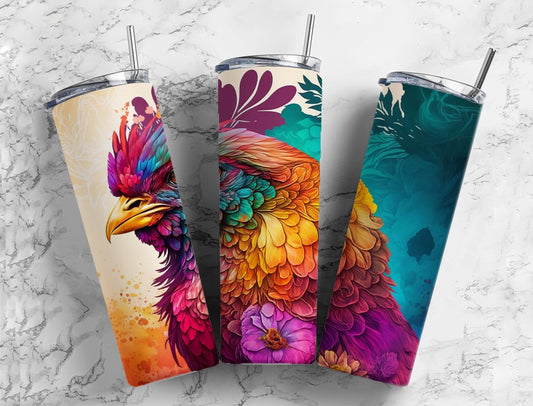 Chicken Tumbler 20oz Skinny Straight Tumbler drinkware-with straw -water bottle -coffee mug cup travel tumbler