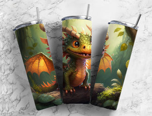 Dragon 20oz Skinny Straight Tumbler drinkware-with straw -water bottle -coffee mug cup travel tumbler