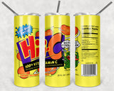 Hi-C Ecto Cooler 20oz Skinny Tumbler custom drinkware - with straw - Stainless Steel -