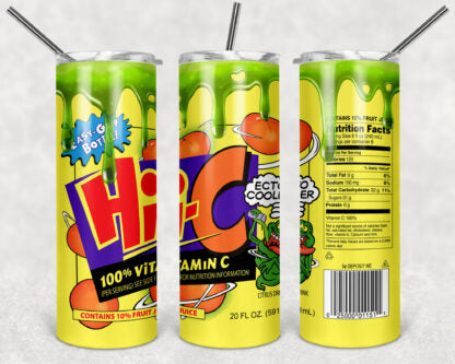 Hi-C Ecto Cooler 20oz Skinny Tumbler custom drinkware - with straw - Stainless Steel -