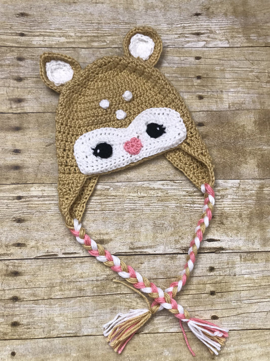 Crochet knit Deer Baby Toddler kids Beanie Hat