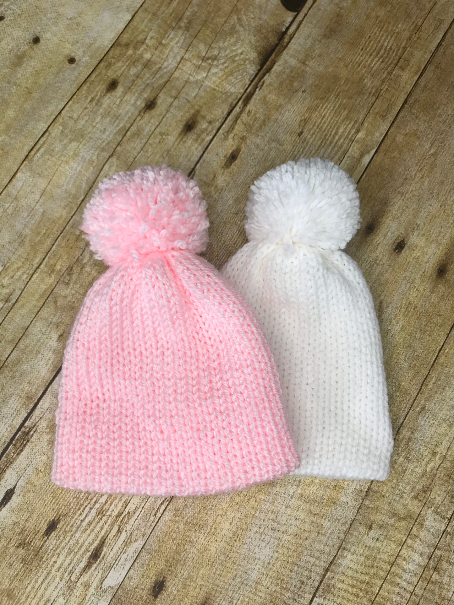 Newborn baby knitted beanie hat handmade