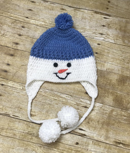 Crochet knit Snowman Baby Toddler kids Beanie Hat