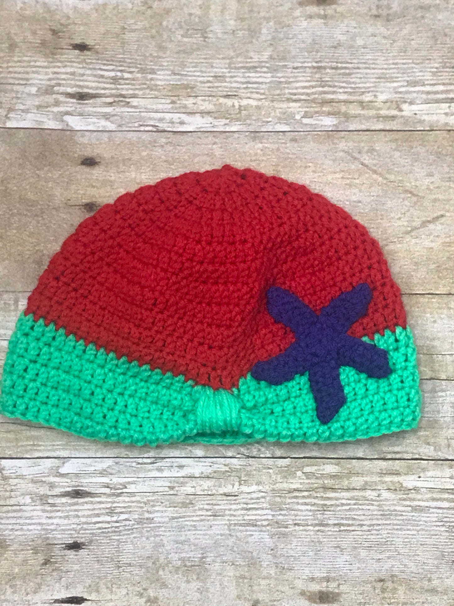 Crochet knit kids Mermaid Inspired Beanie Hat Handmade