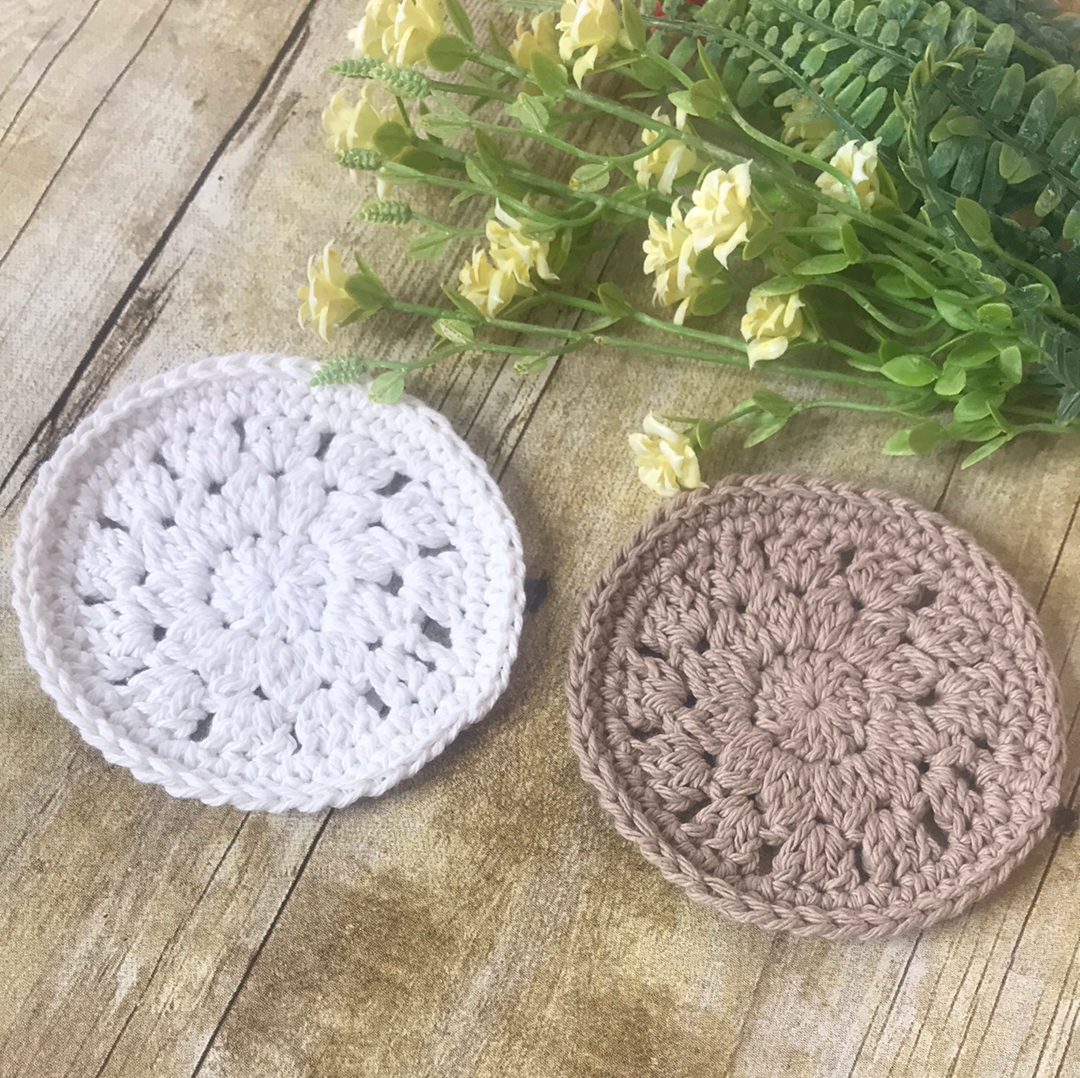 Crochet cotton coasters set of 2, 4, 6 or 8