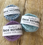 Face Scrubby Crochet reusable 100% cotton yarn- Makeup remover pad