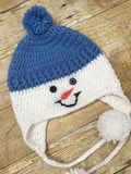 Crochet knit Snowman Baby Toddler kids Beanie Hat