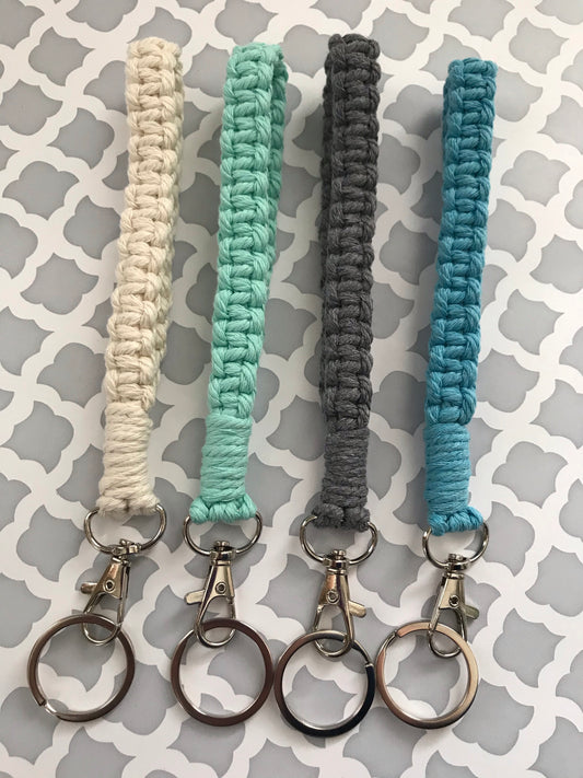 Macrame Wristlet Keychain - key fob - Boho