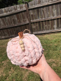 Chunky yarn hand knitted Chenille pumpkin - Farmhouse vintage fall style decor
