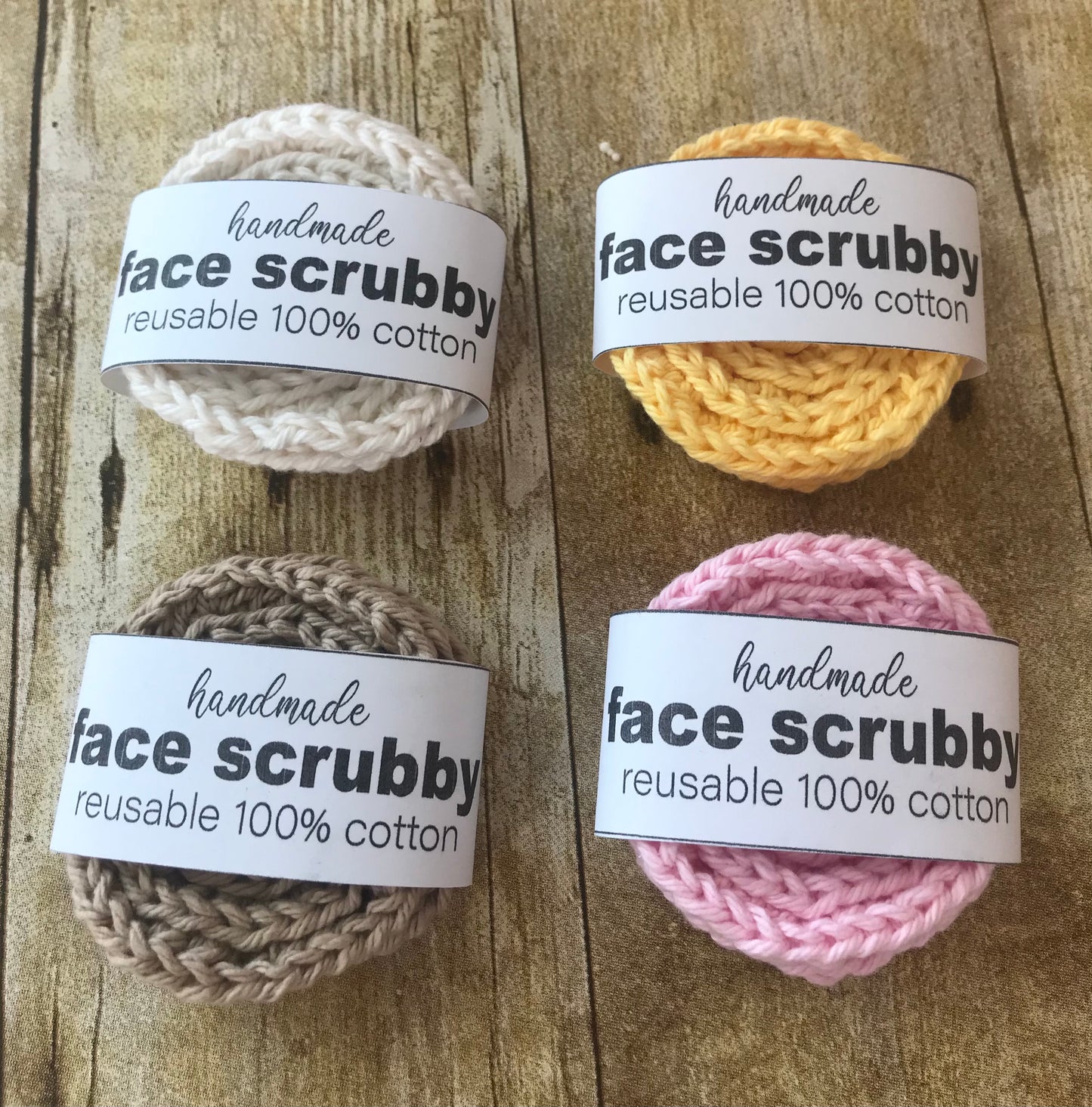 Face Scrubby Crochet reusable 100% cotton yarn- Makeup remover pad