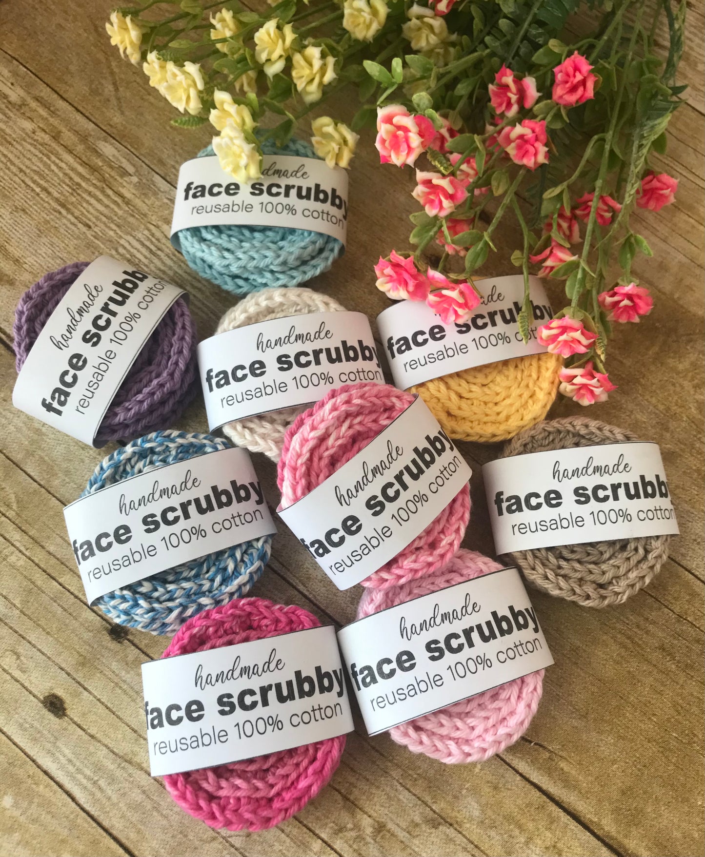 Face Scrubby Crochet reusable 100% cotton yarn- Makeup remover pad