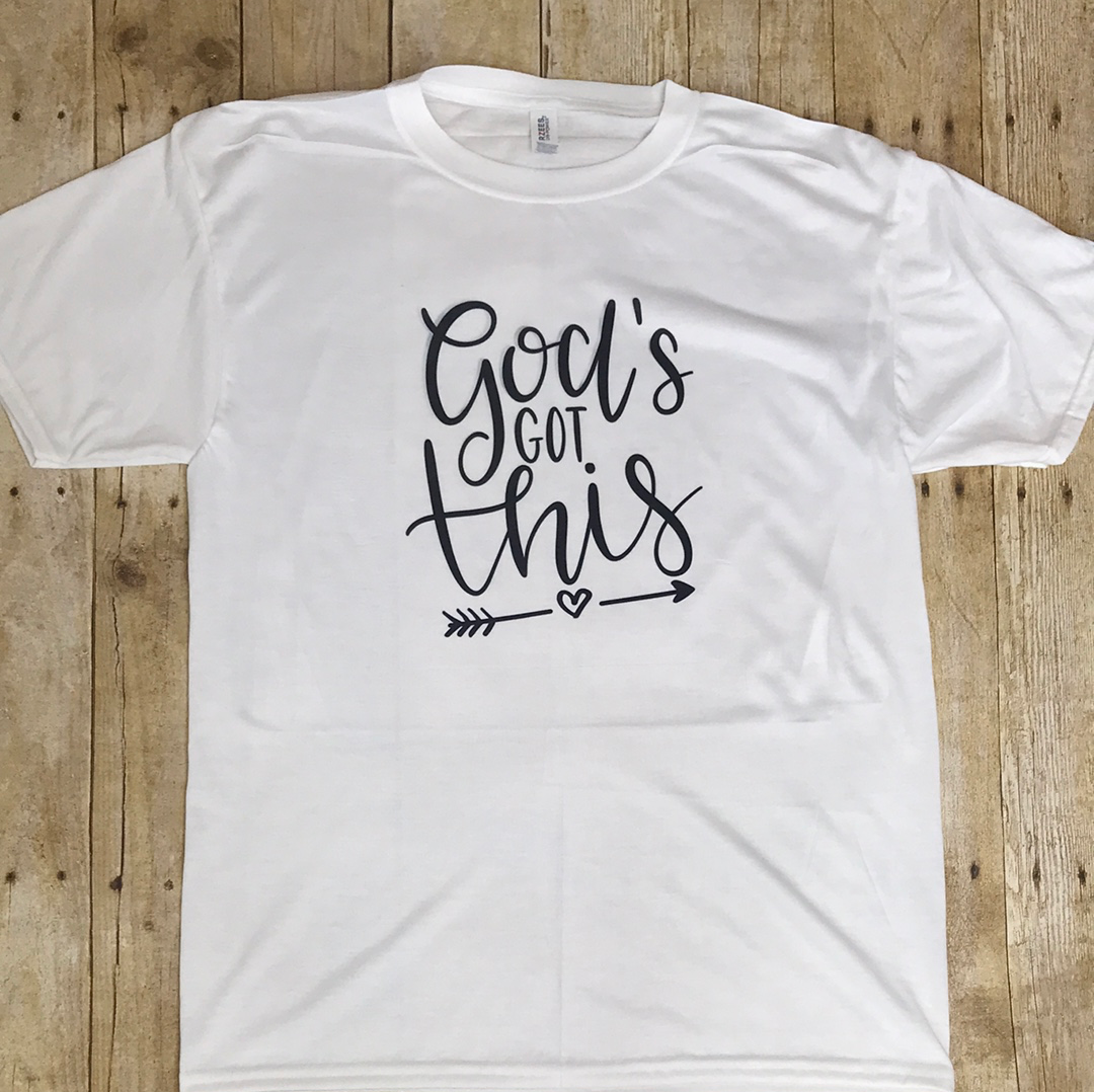 God’s Got This Tee ladies- shirt - top - white or grey t-shirt