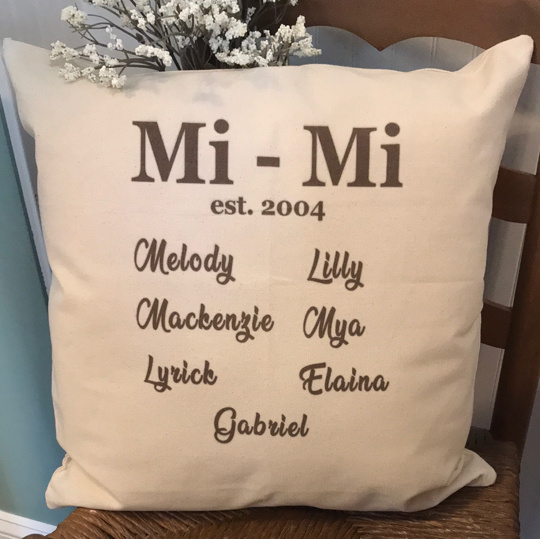 Personalized Pillow Cover - Grandparents