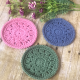 Crochet cotton coasters set of 2, 4, 6 or 8