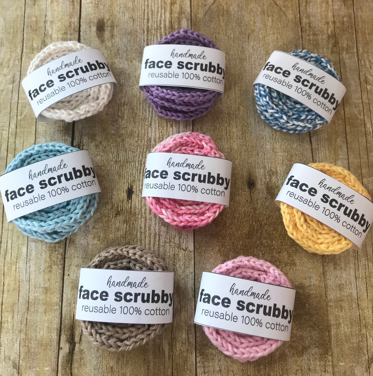 Face Scrubby Crochet reusable 100% cotton yarn- Makeup remover pad