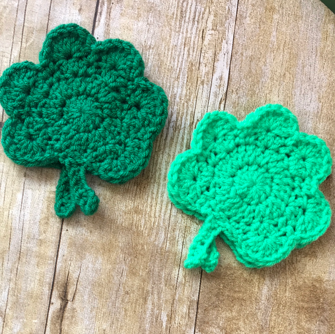 Crochet Shamrock coasters st. Patrick’s Day handmade home accessories