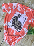 Leopard print Bunny Tee Shirt - Easter top - Ladies  t-shirt