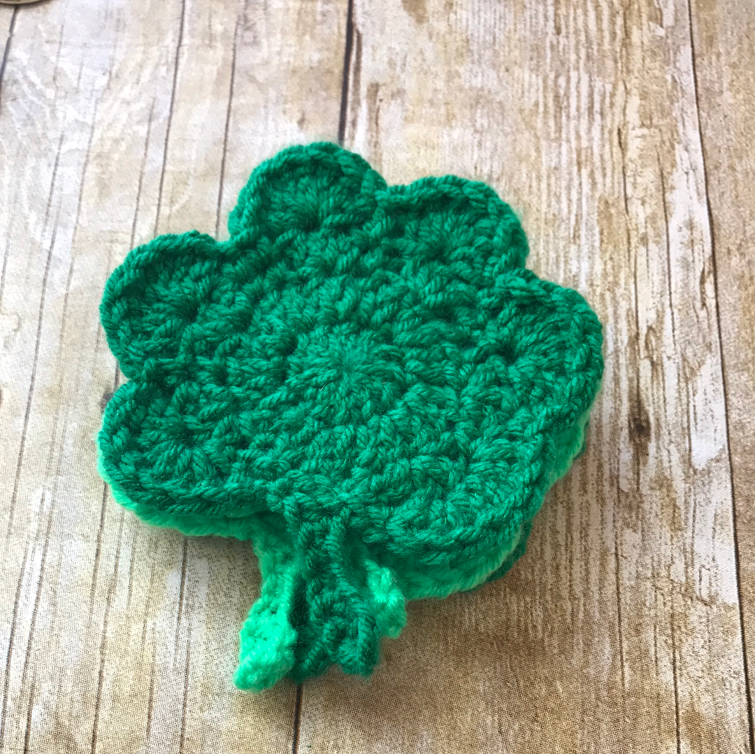 Crochet Shamrock coasters st. Patrick’s Day handmade home accessories