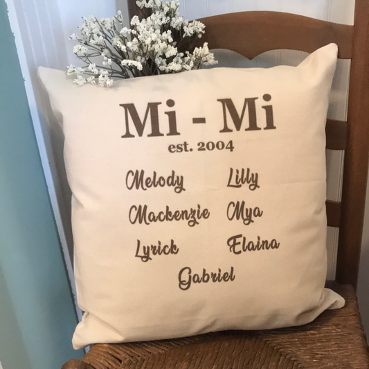 Personalized Pillow Cover - Grandparents