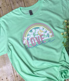 Love More Tee - Unisex T-Shirt - Palm Trees, Rainbow, Summer top - Ladies T-Shirt
