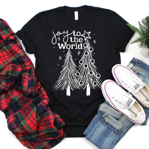 Joy To The World Black color T-Shirt - Ladies Shirt - graphic t-shirt - Christmas top