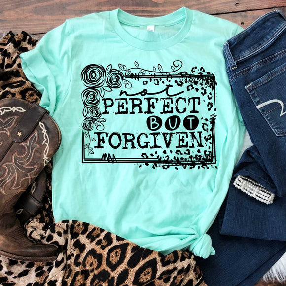 Not Perfect But Forgiven mint color T-Shirt - Ladies Shirt - graphic t-shirt