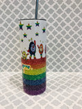 Rainbow Brite Custom 20 oz Skinny Tumbler - Drinkware with Straw -Stainless Steel Cup