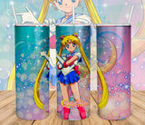 Sailor Moon 20oz Skinny Tumbler custom drinkware - with straw - Stainless Steel cup -