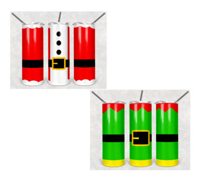 Santa And Elf Shirt 20oz Skinny Tumbler custom drinkware - with straw Stainless Steel Cup Christmas