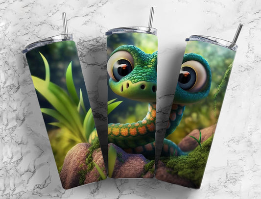 Snake cute 20oz Skinny Straight Tumbler drinkware-with straw -water bottle -coffee mug cup travel tumbler