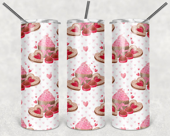 Valentine's Day 20oz Skinny Tumbler custom drinkware - with straw - Stainless Steel Cup