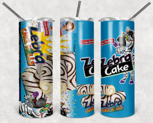 Little Debbie Zebra Cake Rolls 20oz Skinny Tumbler custom drinkwear - with straw - Stainless Steel cup